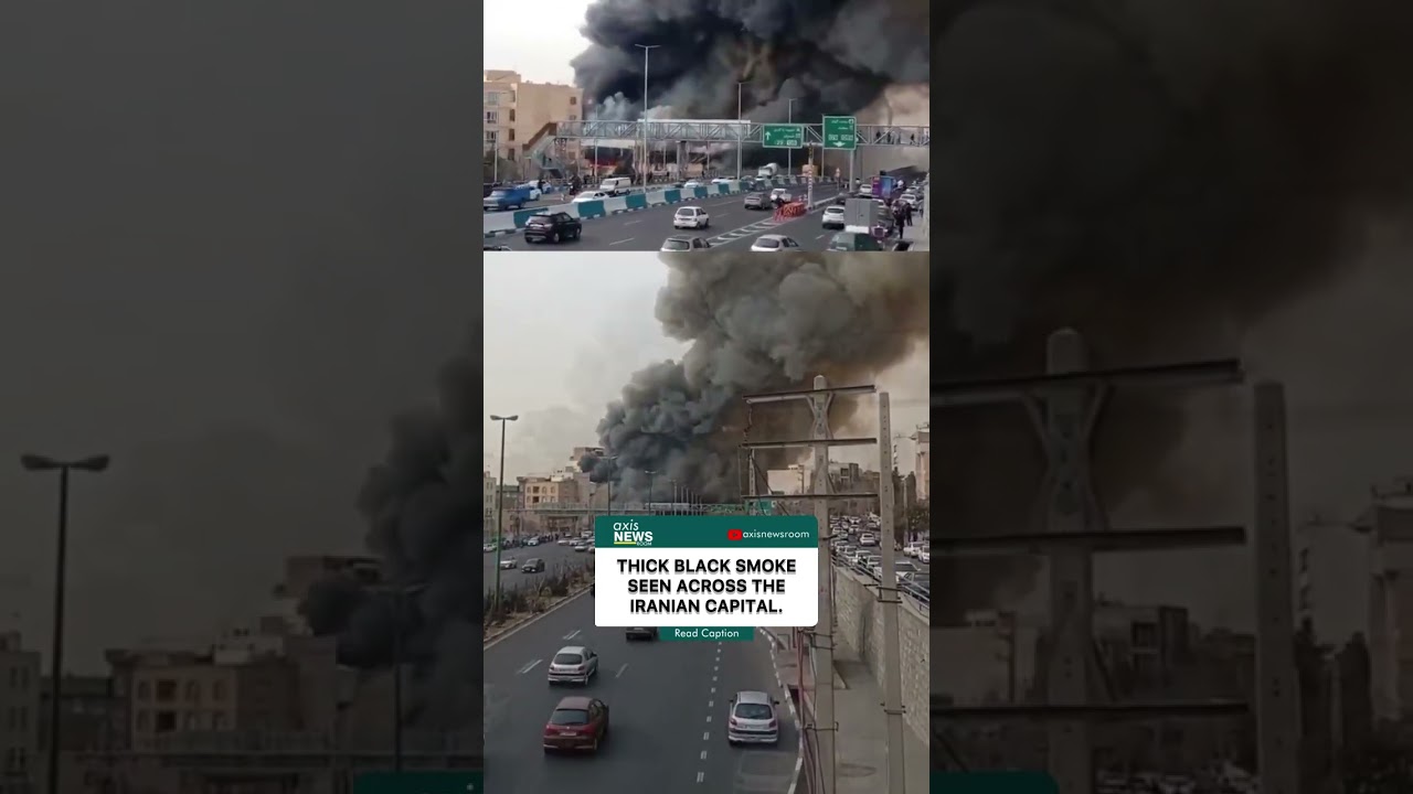 MASSIVE FIRE ENGULFS MARKET IN WESTERN TEHRAN, ACROSS THE IRANIAN CAPITAL.