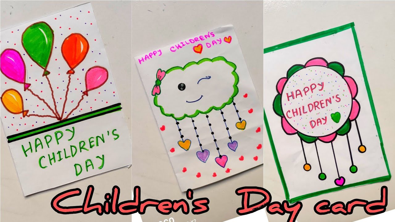 Top 3 cute Children's Day card.... 😍. Last time children's day making in 3 min 