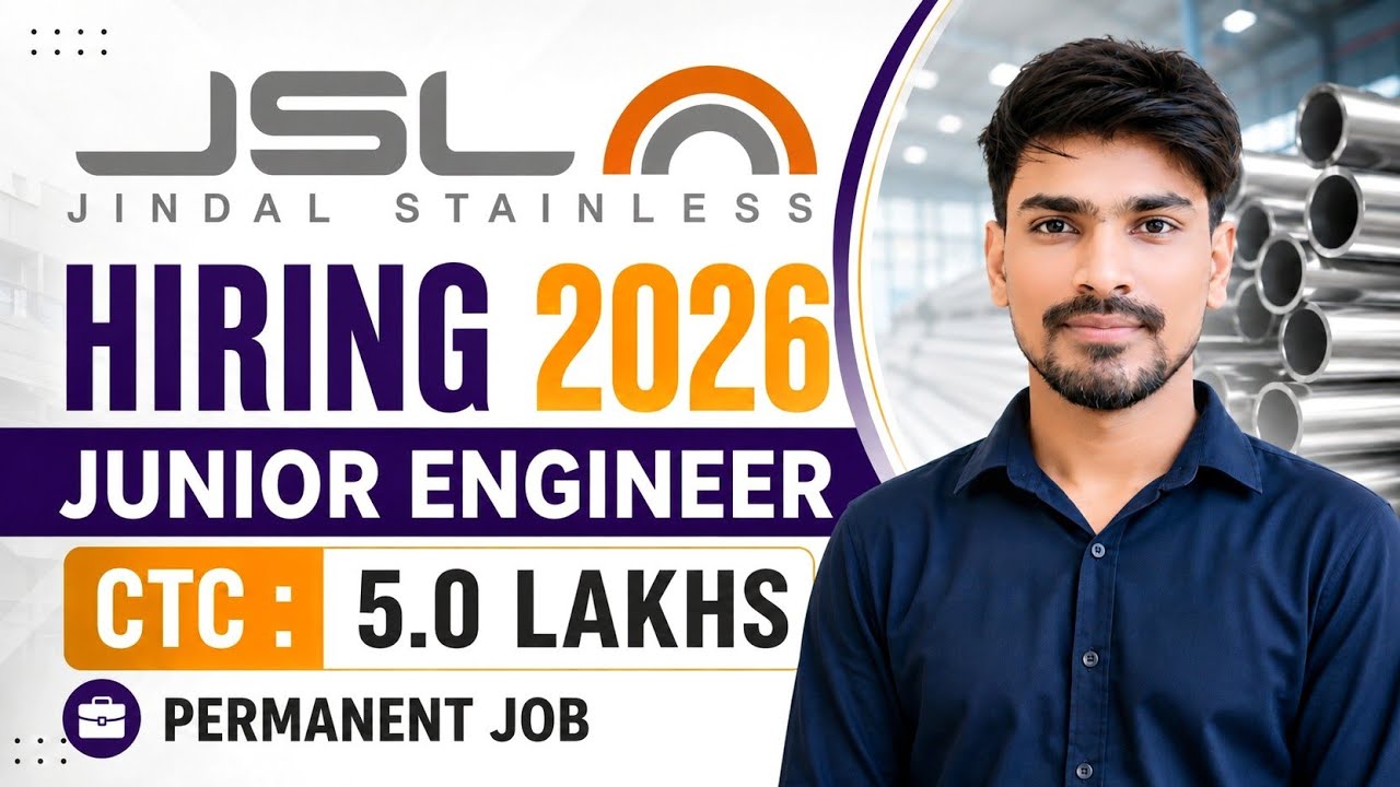 JINDAL Steel Recruitment 2026 । Junior Engineer। Jindal Jobs 2026 । Jindal Steel Vacancy 2026