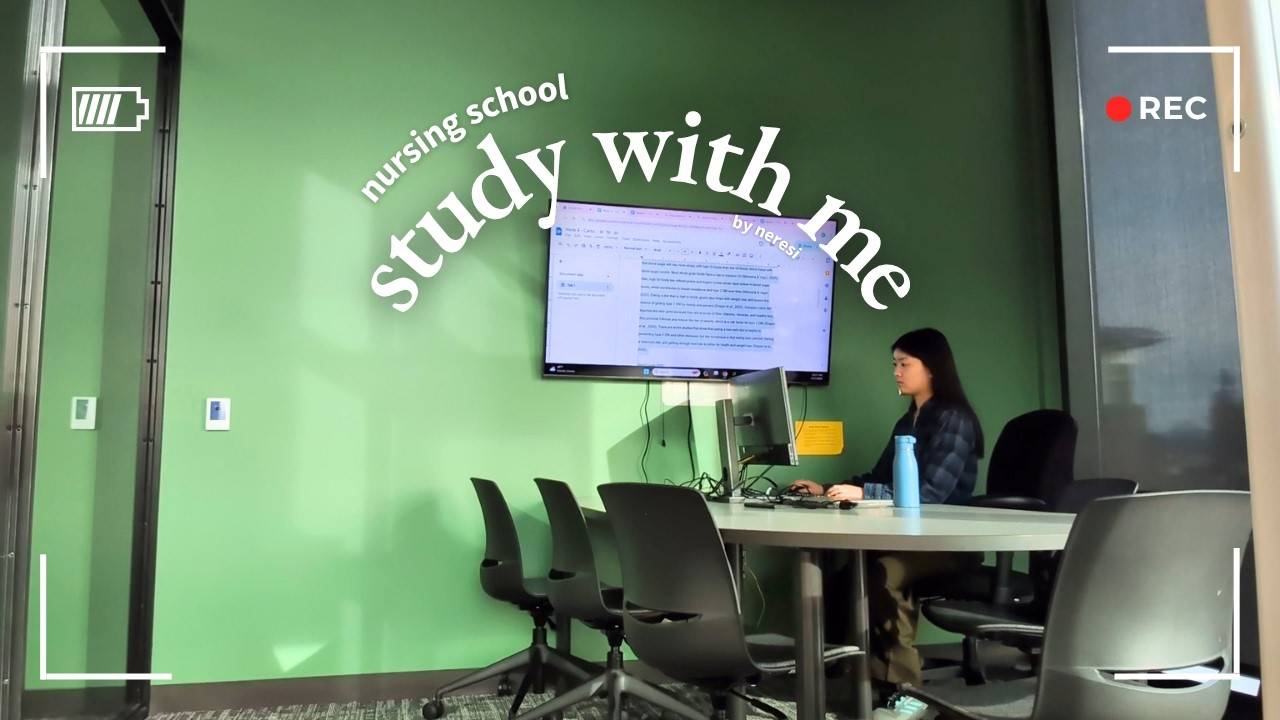 1 hour study with me | nursing student | no talking | no background music | realistic study ambience
