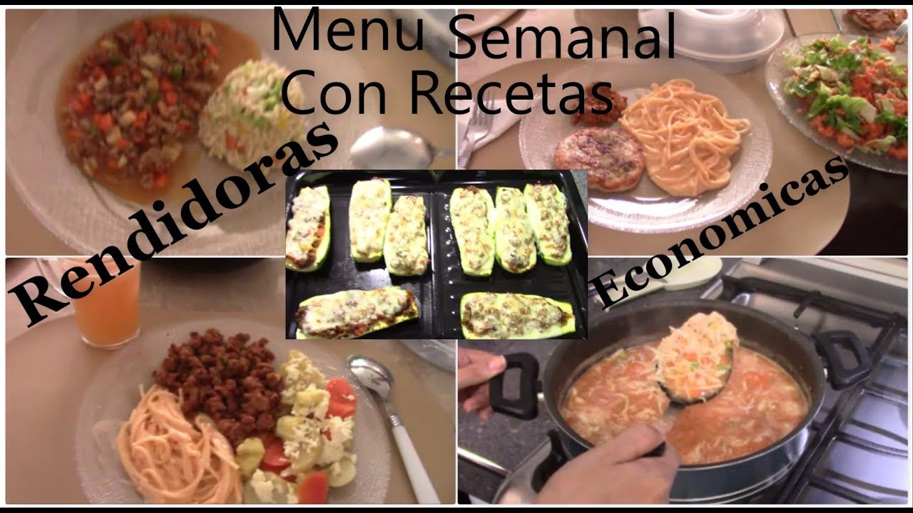 Menù semanal con recetas econòmicas y faciles