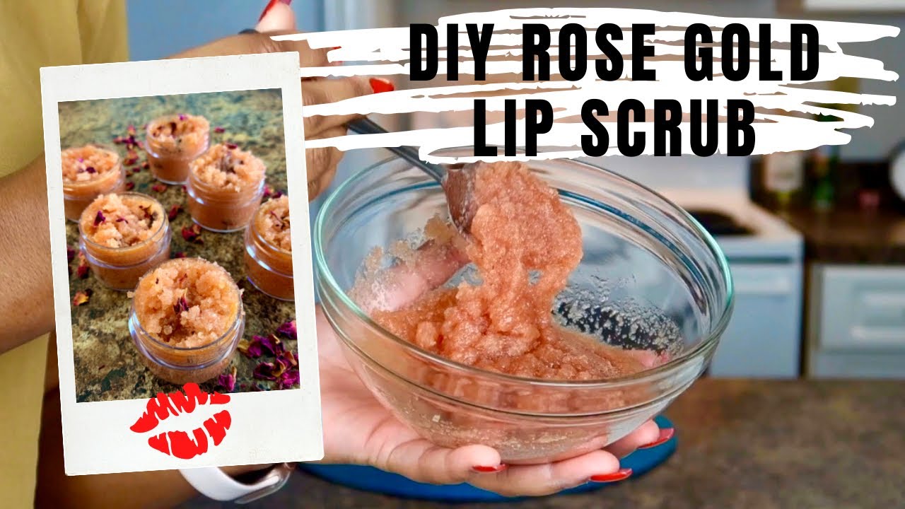DIY Rose Gold Lip Scrub for Soft & Pretty Lips 💋All Natural