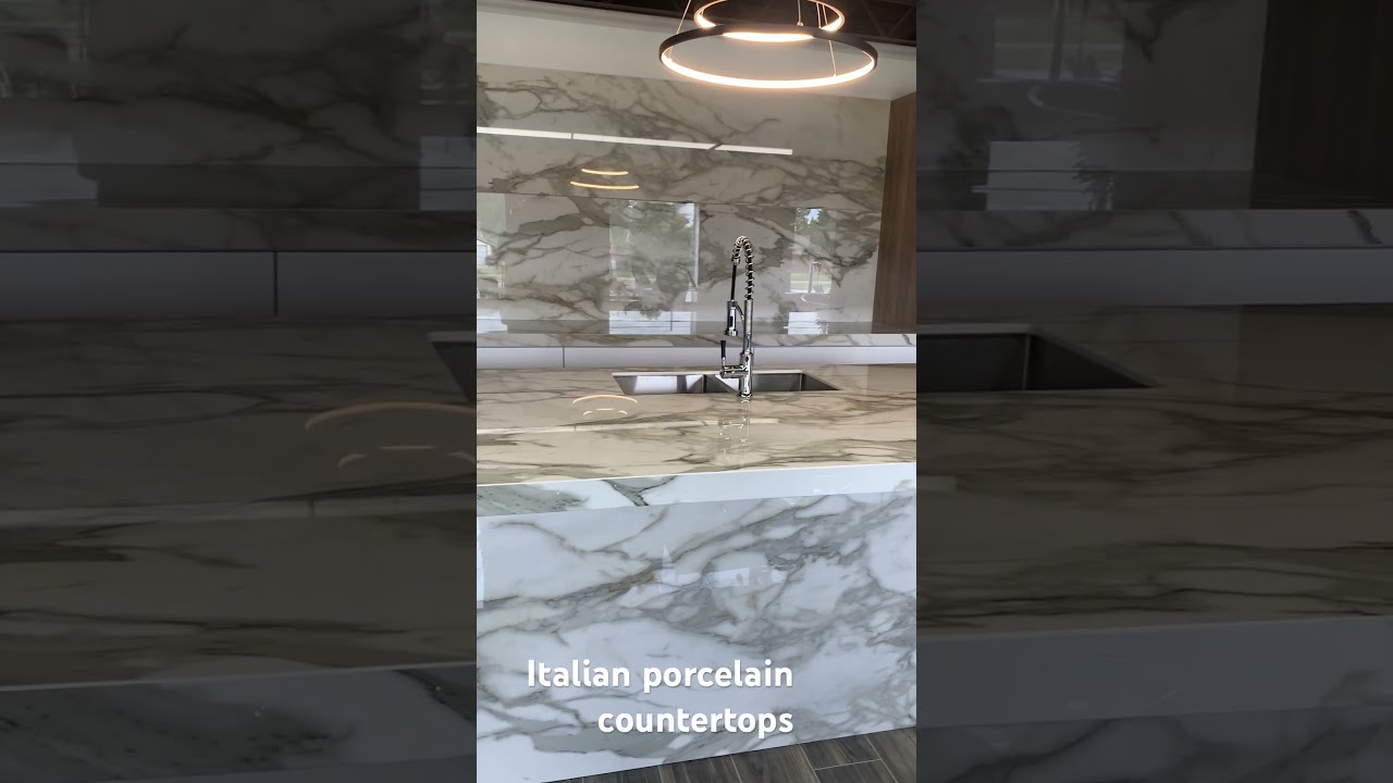 Italian porcelain countertops. #porcelain #porcelaincountertops #kitchen #kitchendesign #interior