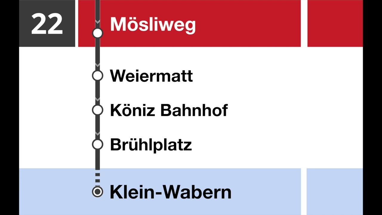 Bernmobil Ansagen • 22 • Brünnen Westside –  Köniz – Klein-Wabern