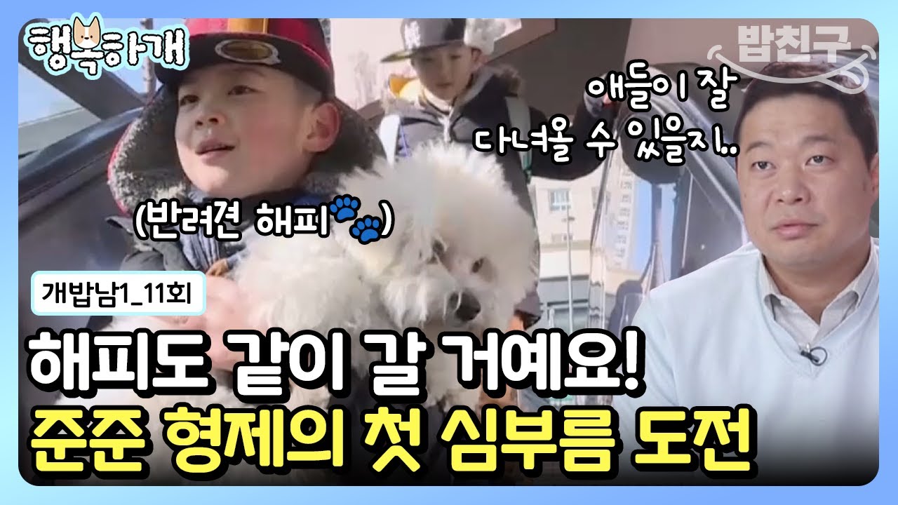 [#행복하개] 현주엽 주니어들의 첫 심부름! 강아지 해피와 잘 다녀올 수 있을까요?🤔 | 개밥 주는 남자 시즌1 11 회