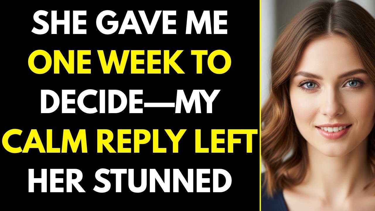 She Gave Me One Week to Decide—My Calm Reply Left Her Stunned