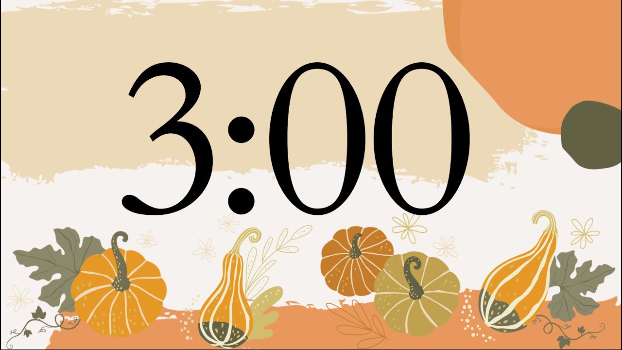 3 Minute Fall Pumpkin Timer (Warm Piano Tones at End)