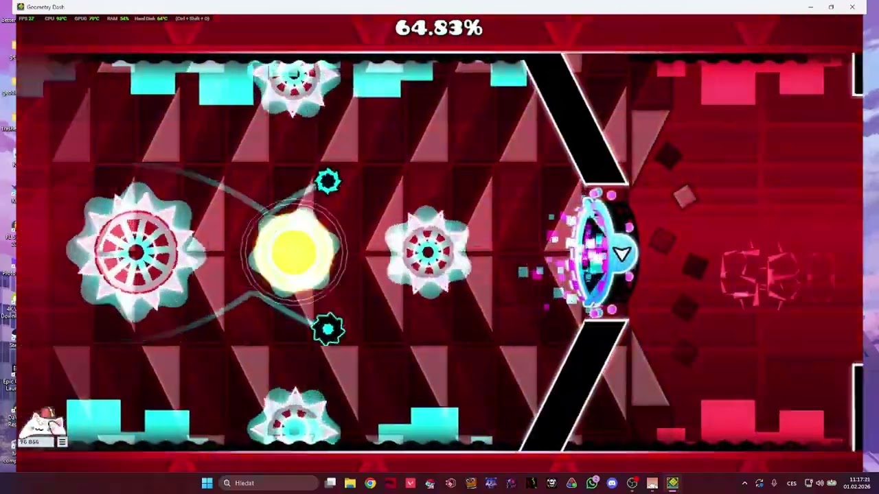 Supersonic 100% (Insane demon) 1545 attempts. #geometrydash