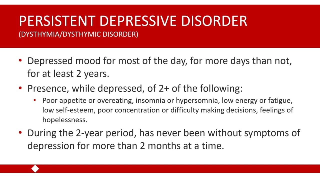 Differential Diagnosis of Mood Disorders I - Depressive Disorders