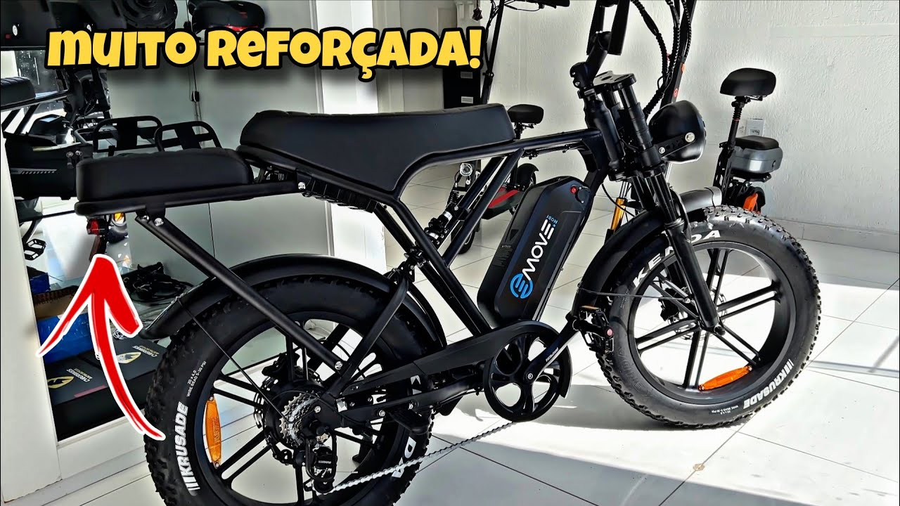 Garupa MUITO FORTE na Bike Elétrica para andar com 2 pessoas (V10 Plus 1000W)