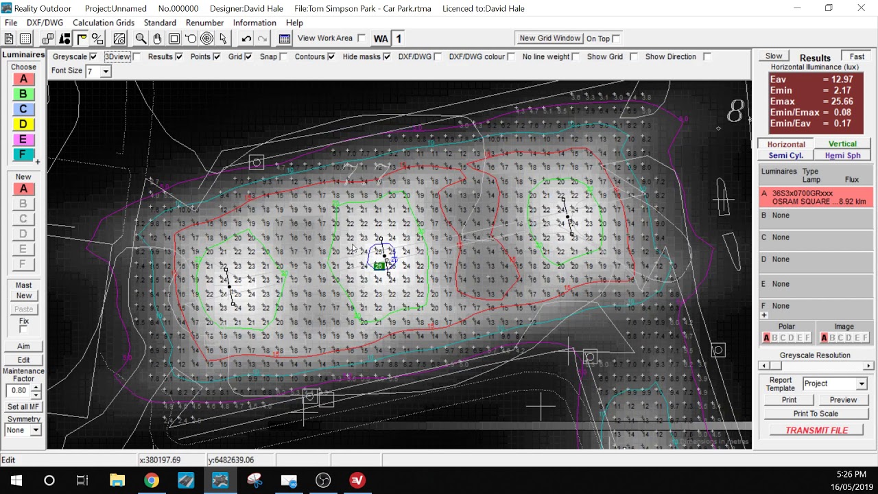 Car park lighting design