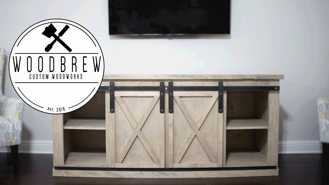 DIY Barn Door Entertainment Center | Woodworking Plans