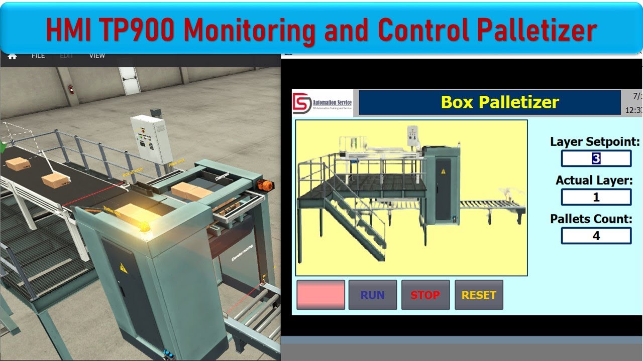 PLC S7-1500 Communication with HMI TP900 Control Palletizer in Factory IO | WinCC | TIA Portal V17