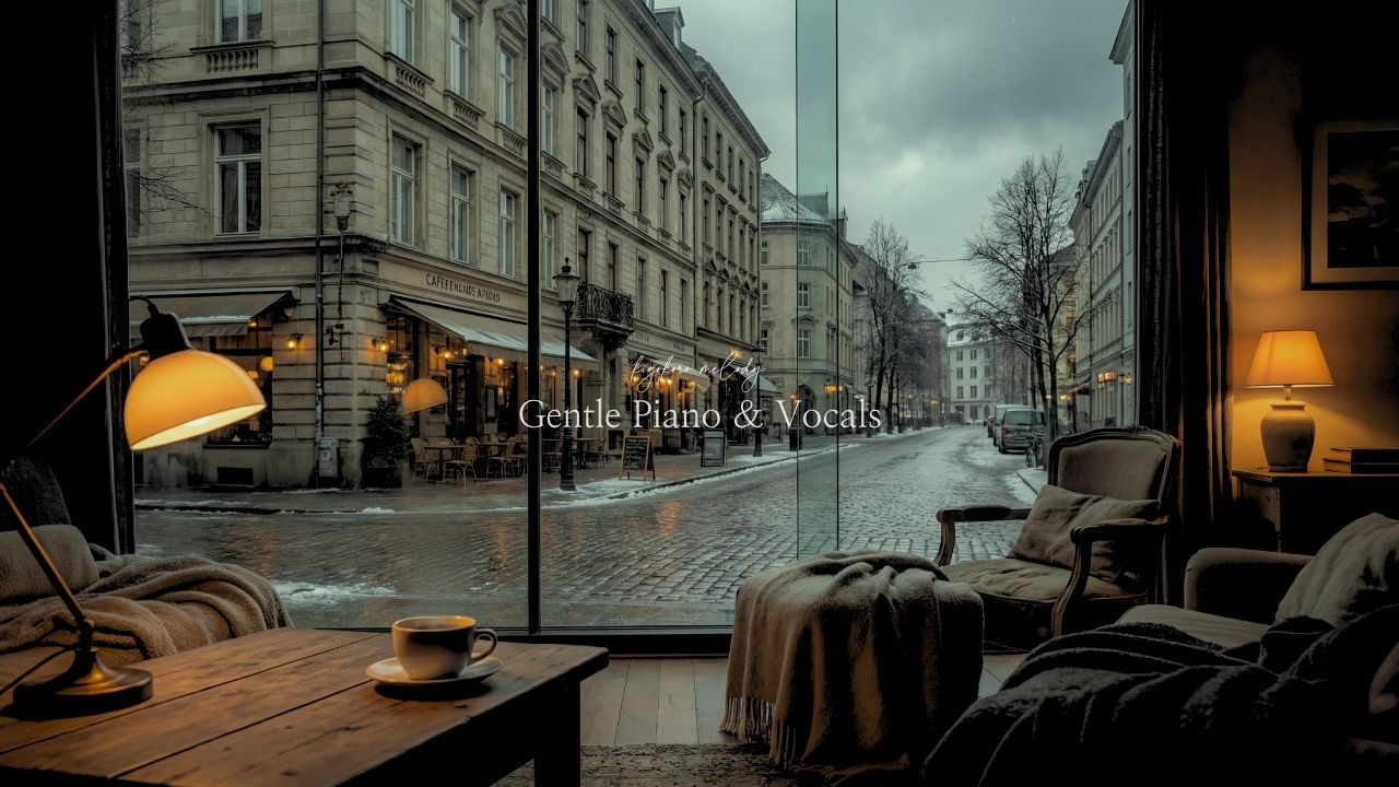 【playlist】Cozy cafe in snowy town | Gentle Lo-Fi piano & vocals | For study, work, relax