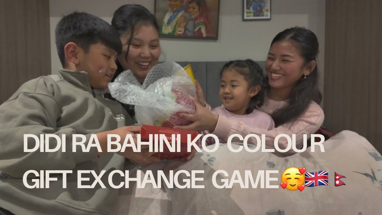 Didi ra Bahini ko colour gift exchange game | fun game 😊| 🇬🇧🇳🇵