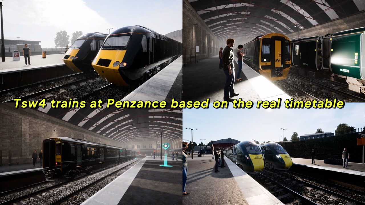 Tsw4 trains at Penzance based on the real timetable