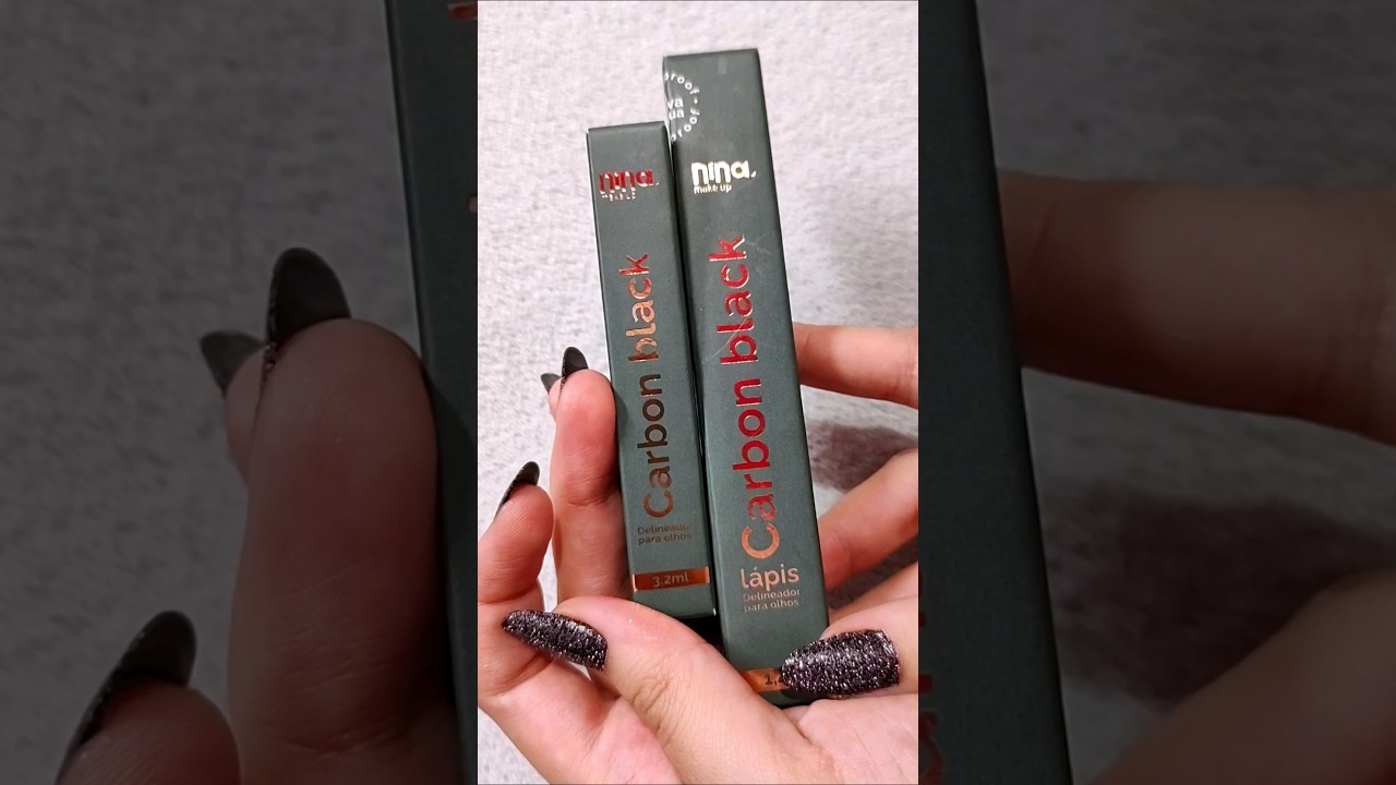 Nina Makeup / Carbon Black Delineador para Olhos L&iacute;quido e L&aacute;pis / Unboxing #nina #makeup #maquiagem