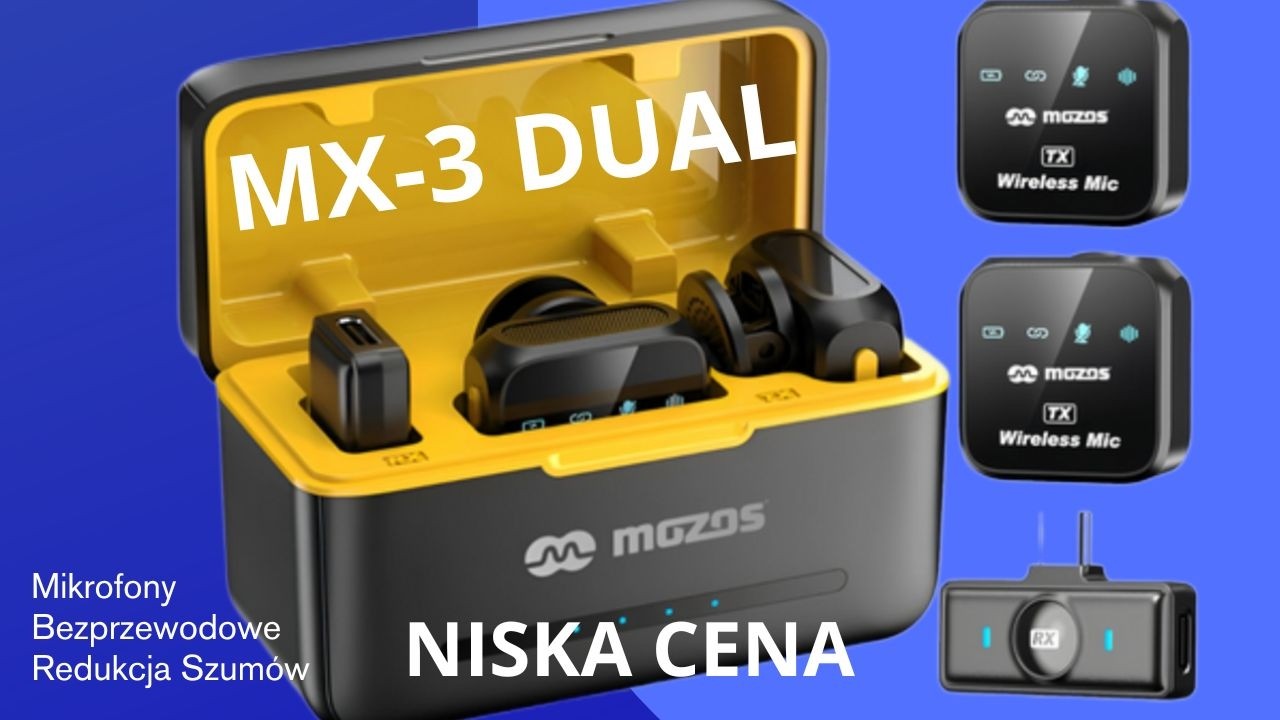 Mikrofon MX-3 DUAL Mozos 2.4GHz  BT-5.3 Redukcja Szum&oacute;w