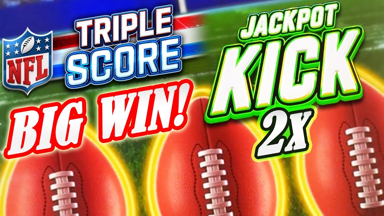 NEW NFL Triple Score slot! Kicking My Way to a BIG WIN! Double Jackpot Kick Feature at the Palms!