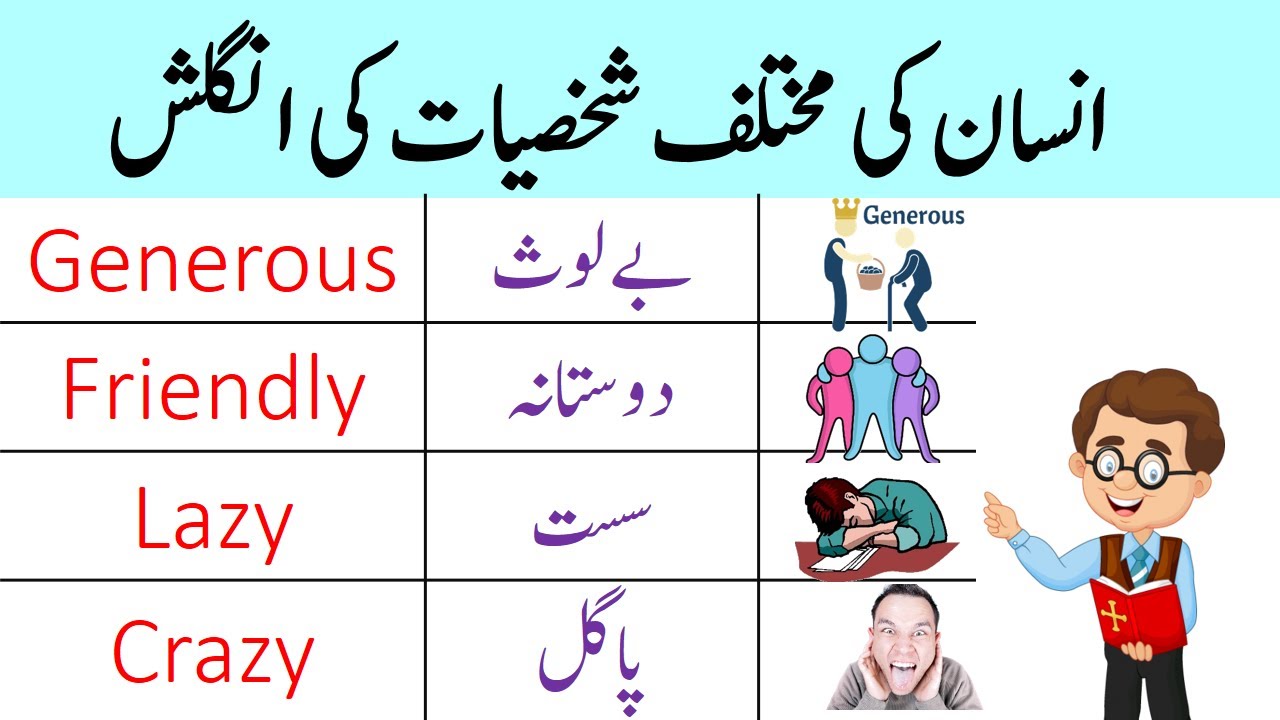 40 Adjectives to Describe Personality in English with Urdu Meaning | AW English