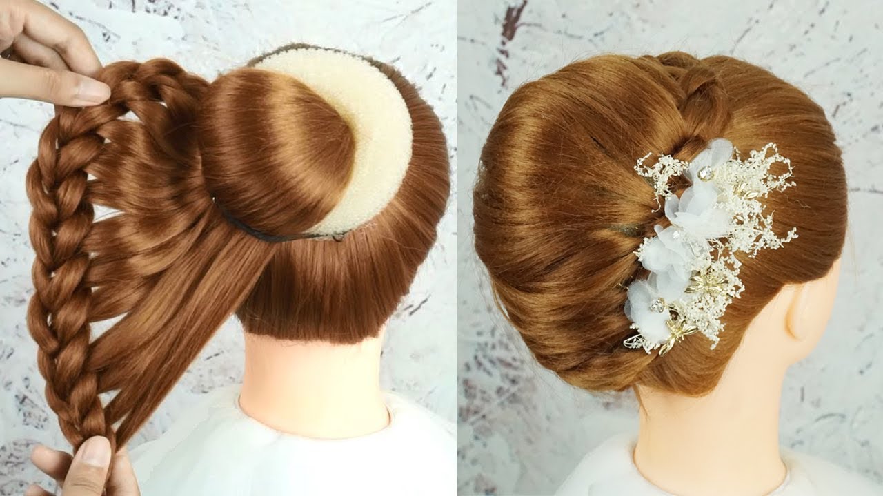 Beautiful Hairstyle For Wedding Party Function - Bun Hairstyle