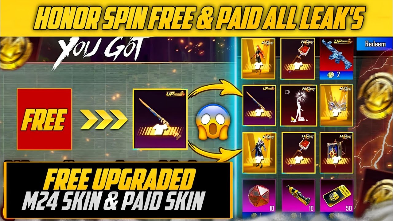 Free Upgradable M24 & Paid M24 | New Honor Spin Is Here | Full Leaks & Release Date | PUBGM