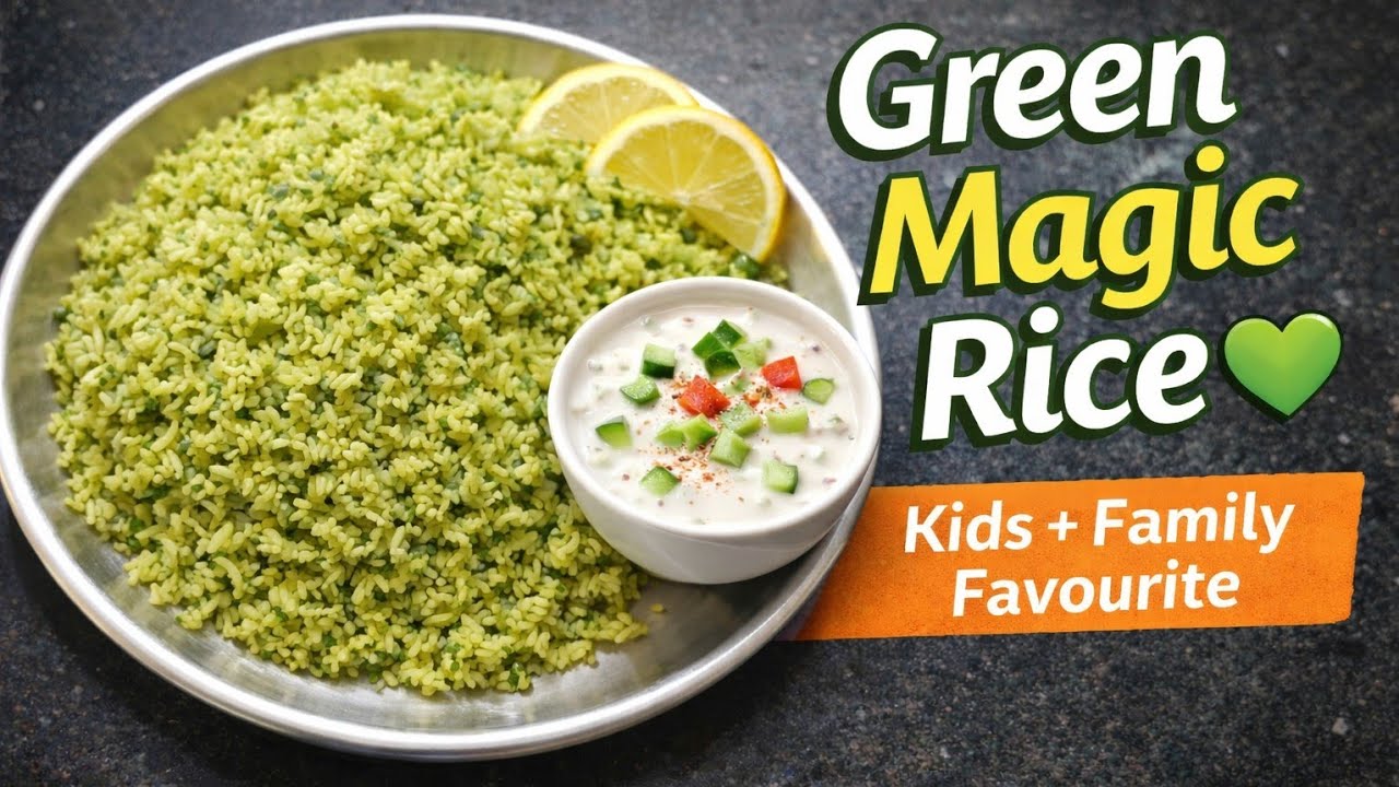 Green Magic Rice 💚 | Easy Pressure Cooker Lunch for Kids & Family
