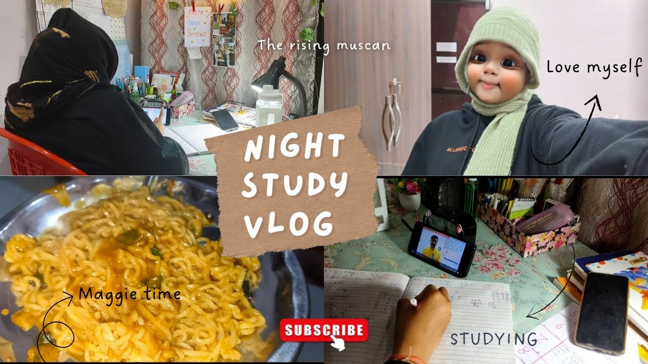 11 Pm to 3 Am Night Study Vlog 🫶🌷🌱||Therisingmuscan 😉
