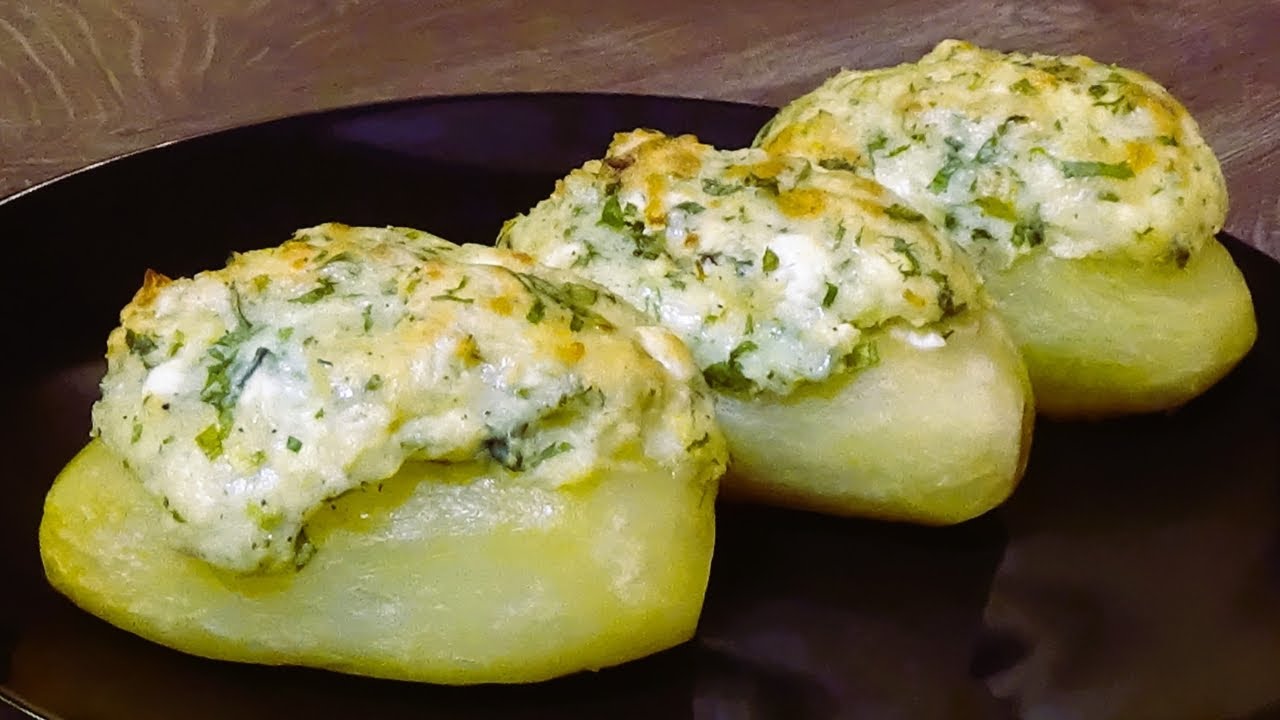Они всем понравились! Запеченный фаршированный картофель. Простой и вкусный рецепт обеда!
