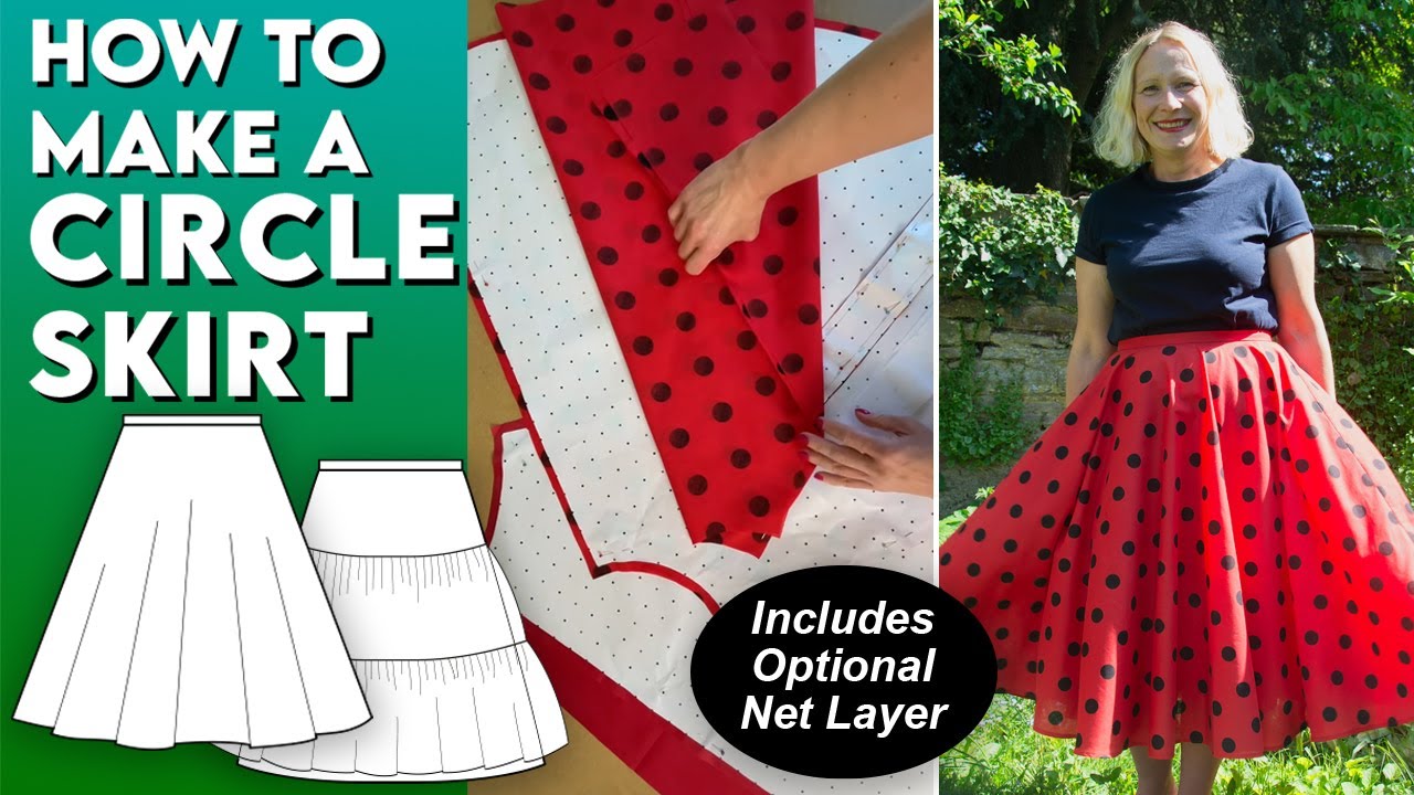 How to make a circle skirt, complete tutorial. Includes net layer - suitable for beginners
