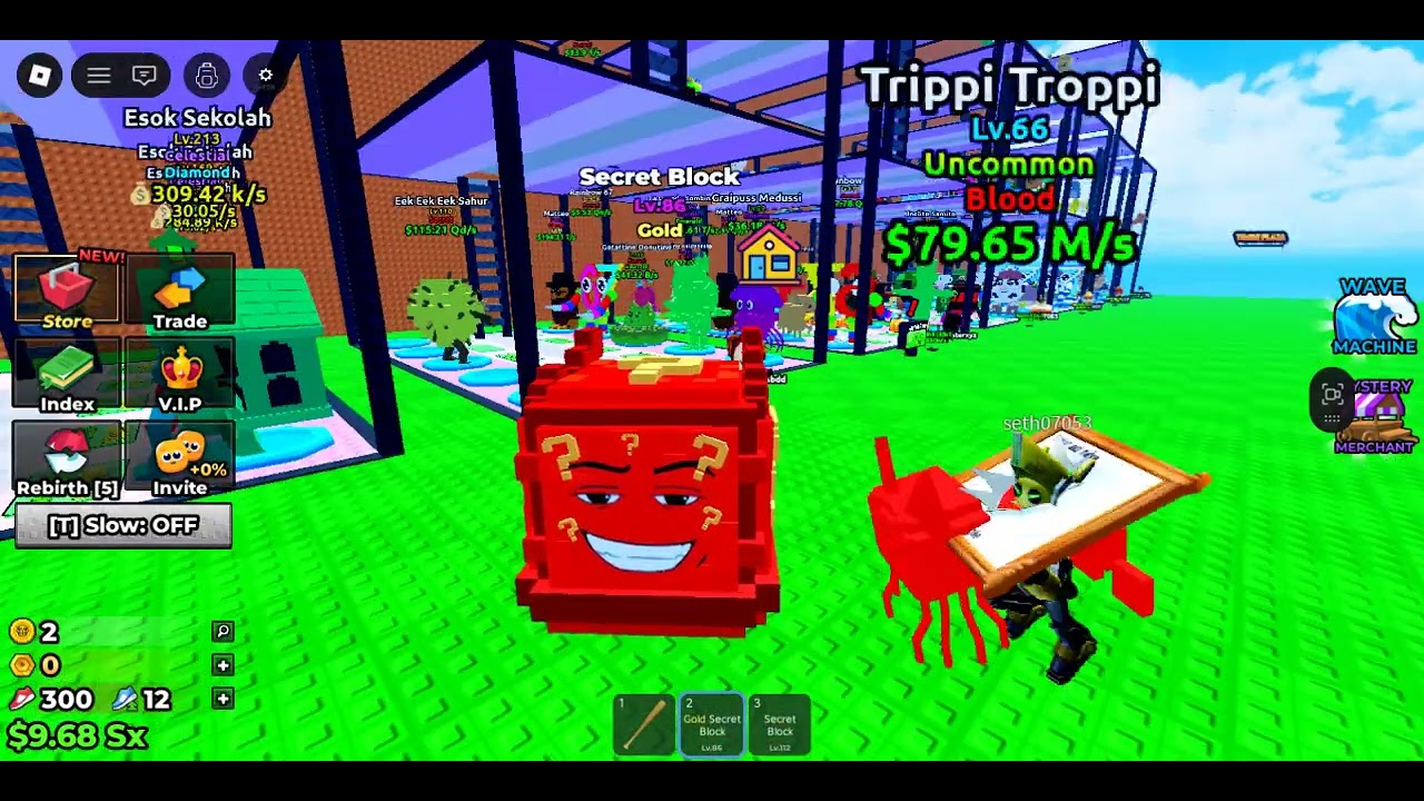 opening five lucky blocks in escape tsunami for brainrots