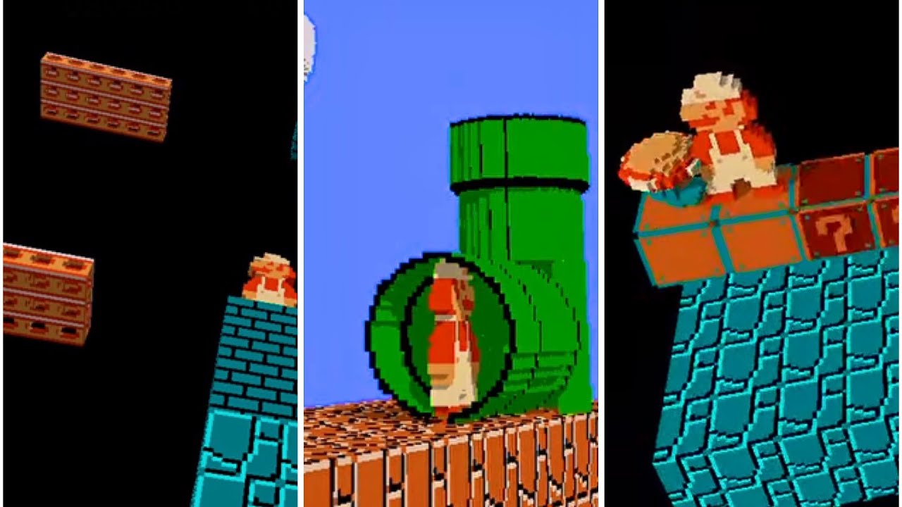Super Mario Bros.(1985) in 3D|NES|3dSen Emulator|HD