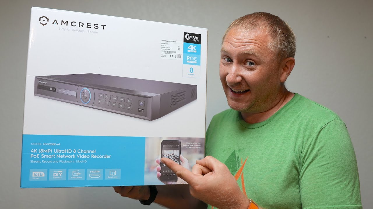 Распаковка и настройка сетевого видеорегистратора Amcrest NV4208E-AI