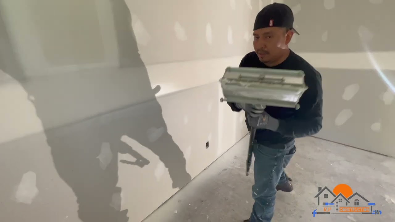 como finishar con la caja 12  y eskimiar  las juntas de drywall 4k  R.P CONSTRUCTION