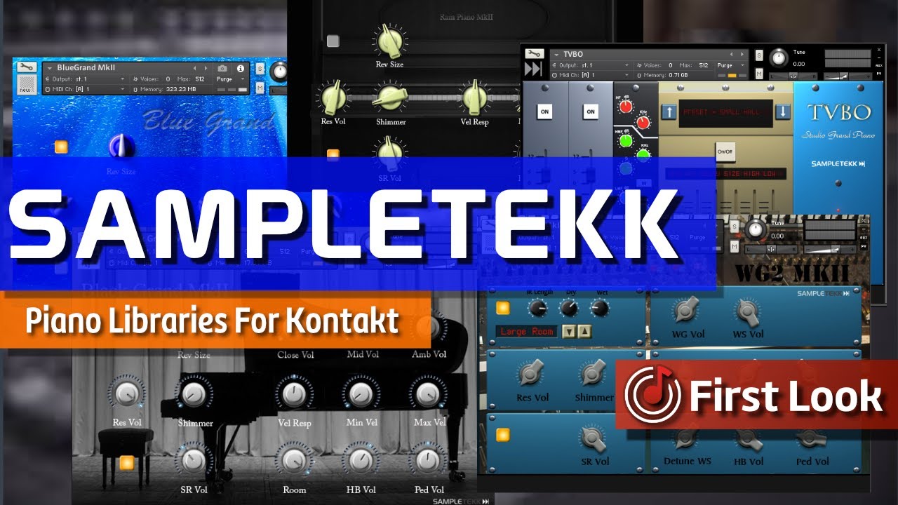 Sampletekk | Black Grand - Blue Grand - Rain Piano - TVBO (C7) - WG2 ( Malmsjö) | First Look