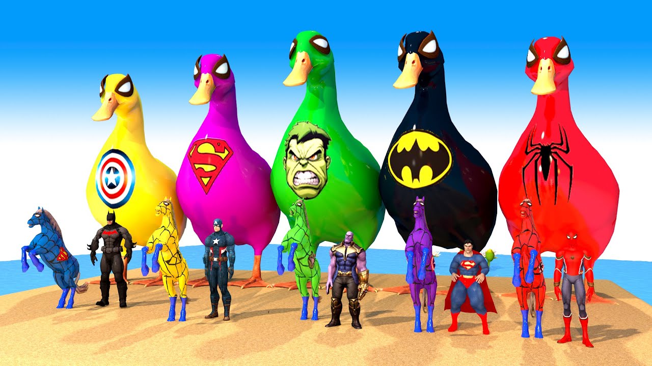 Super Long Slide Game with Cow Elephant Gorilla Hippopotamus Tiger 3d Animal Game Funny 3d Animals