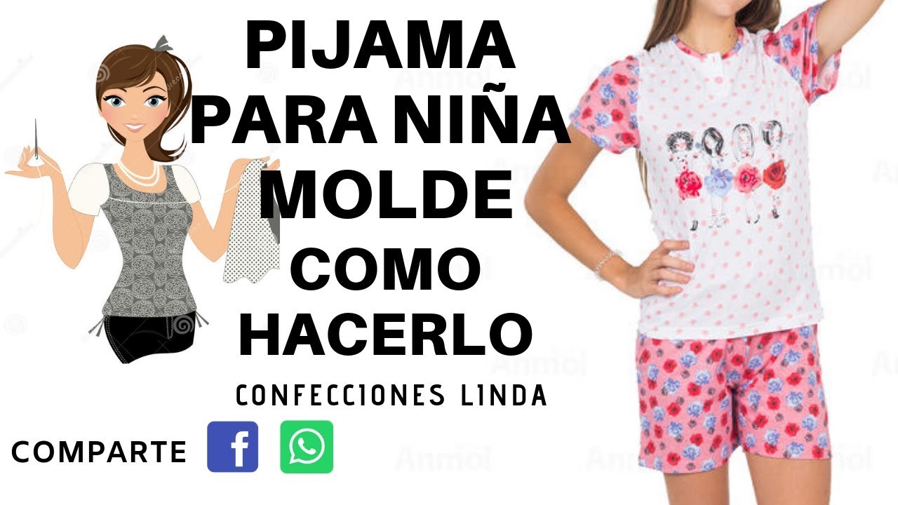 PIJAMA PARA NIÑA MOLDE COMO HACERLO