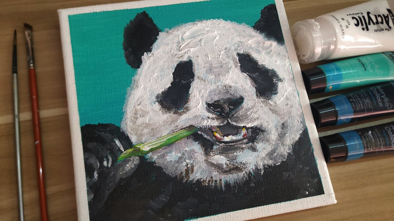 Acrylic painting / A panda /Easy painting Tutorial # 101