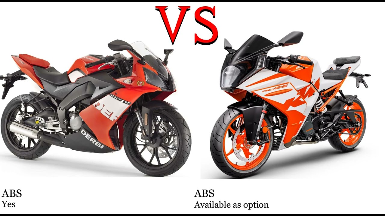 Derbi GPR 125 4T vs KTM RC 125 Test specification comparison