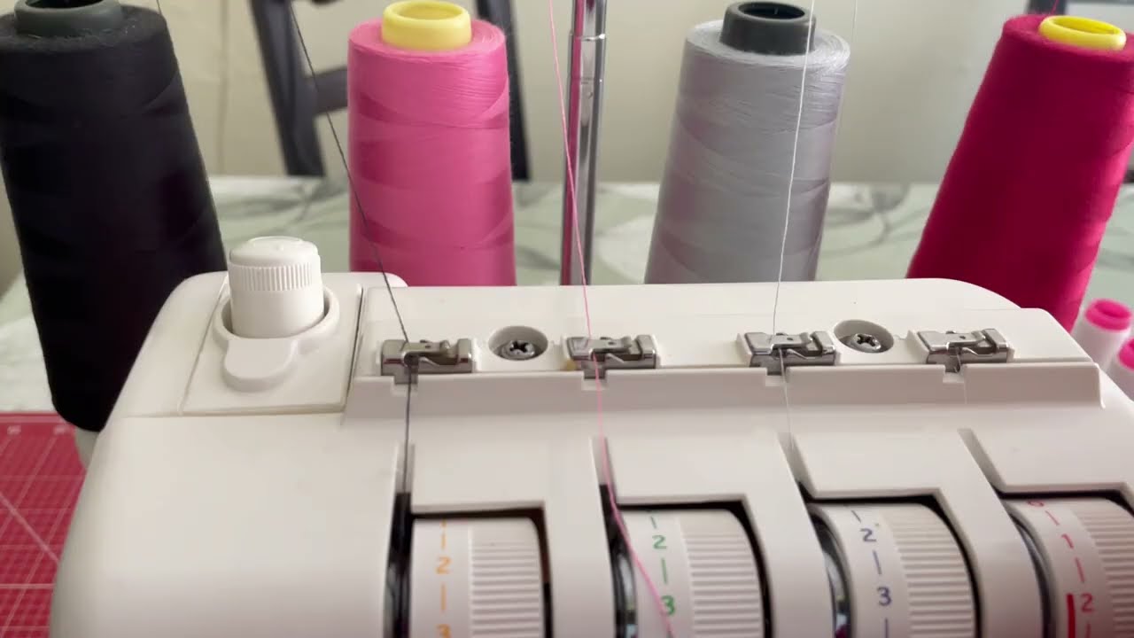 Toyota overlock einfädeln und ausprobieren #toyota #overlock #einfädeln