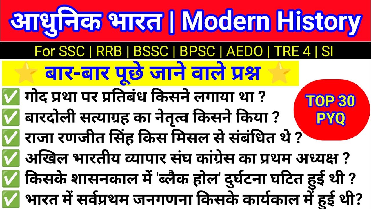 Indian History | आधुनिक भारत | Modern History |   #history #modernhistory #indianhistory #gkquiz #gk