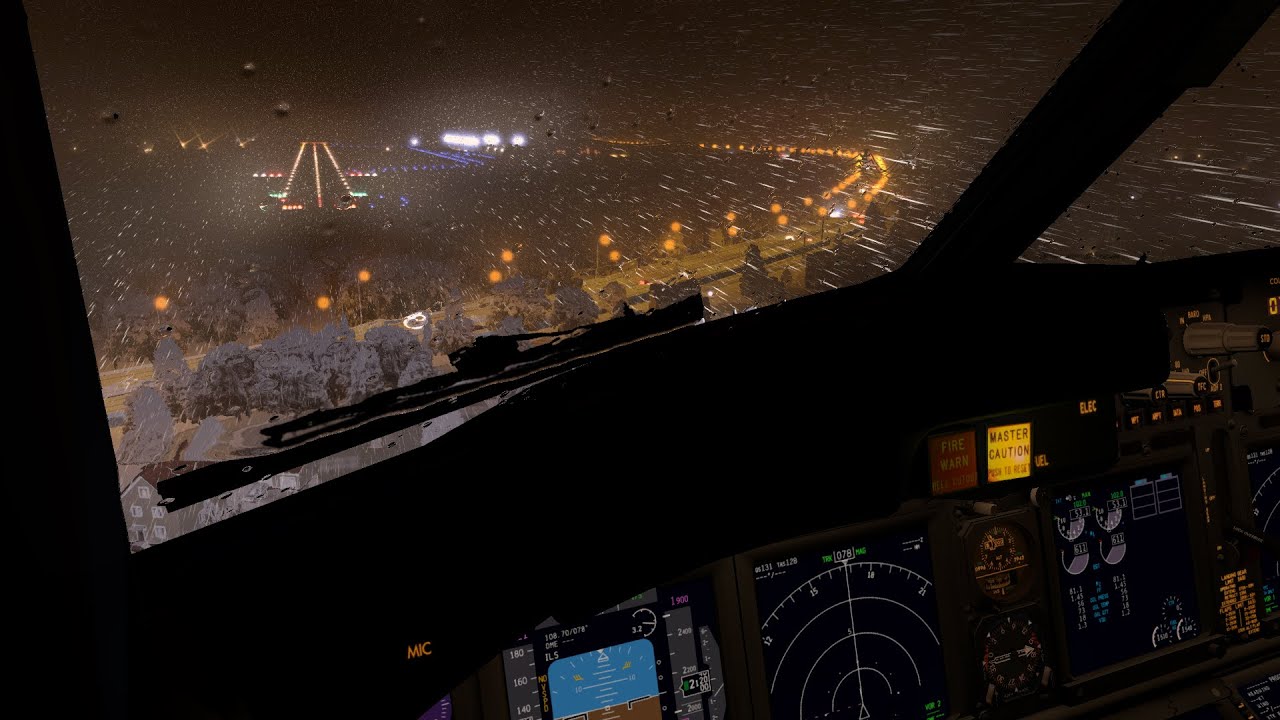 X-PLANE 11 XENVIRO GENEVA-INNSBRUCK LSGG-LOWI NIGHT FLIGHT IN THE SNOW  AND A GO AROUND ZIBO 737-800