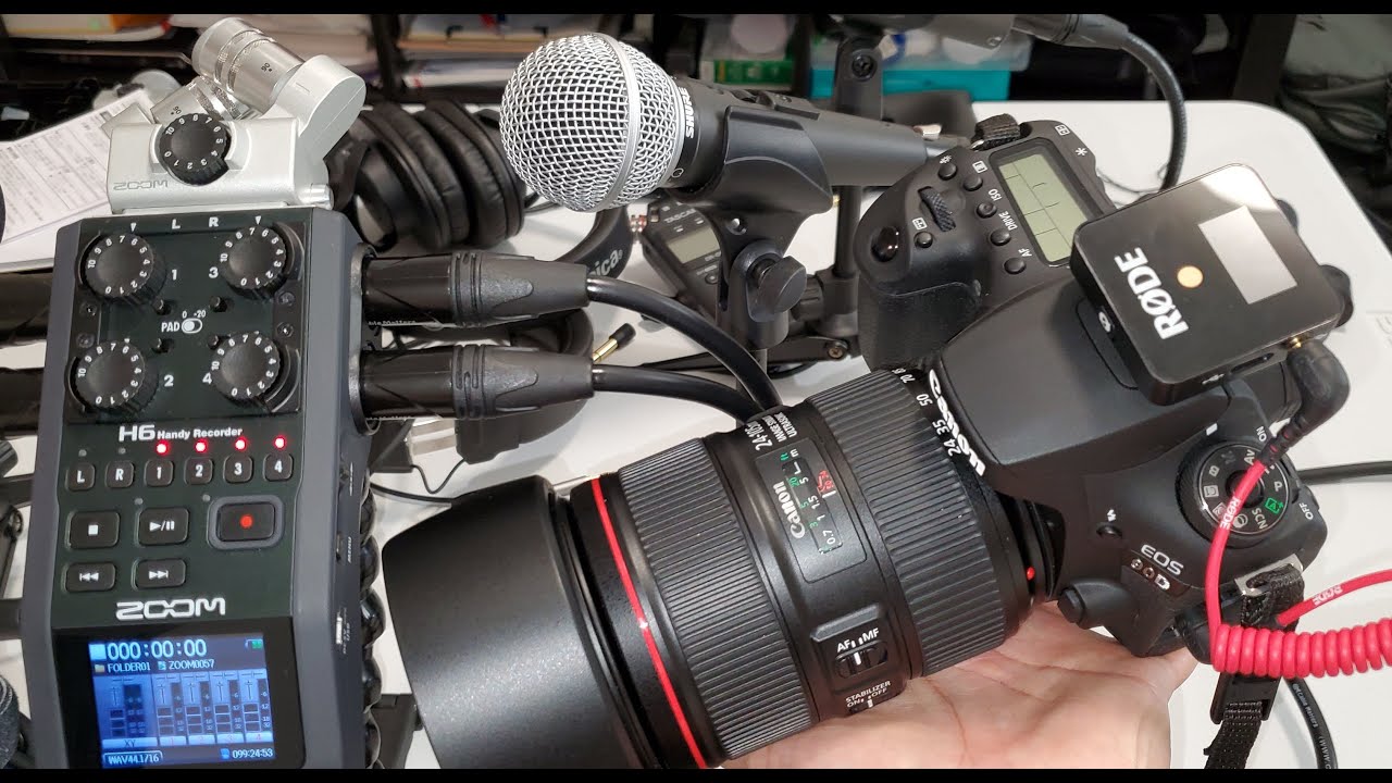 How to use Zoom H6 audio connected to Rode Wireless Go for wireless audio feed to Canon camera