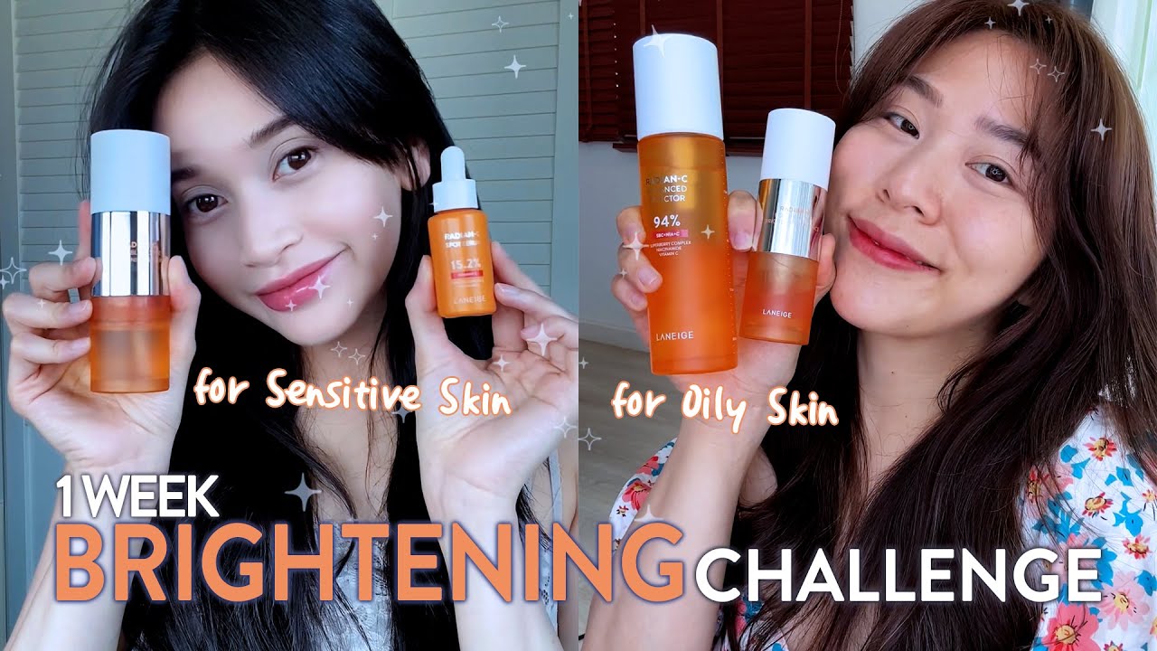 Zoom in Laneige 🔎 Brightening Skincare Routine with Vitamin C & Collagen｜Radian-C Double Essence