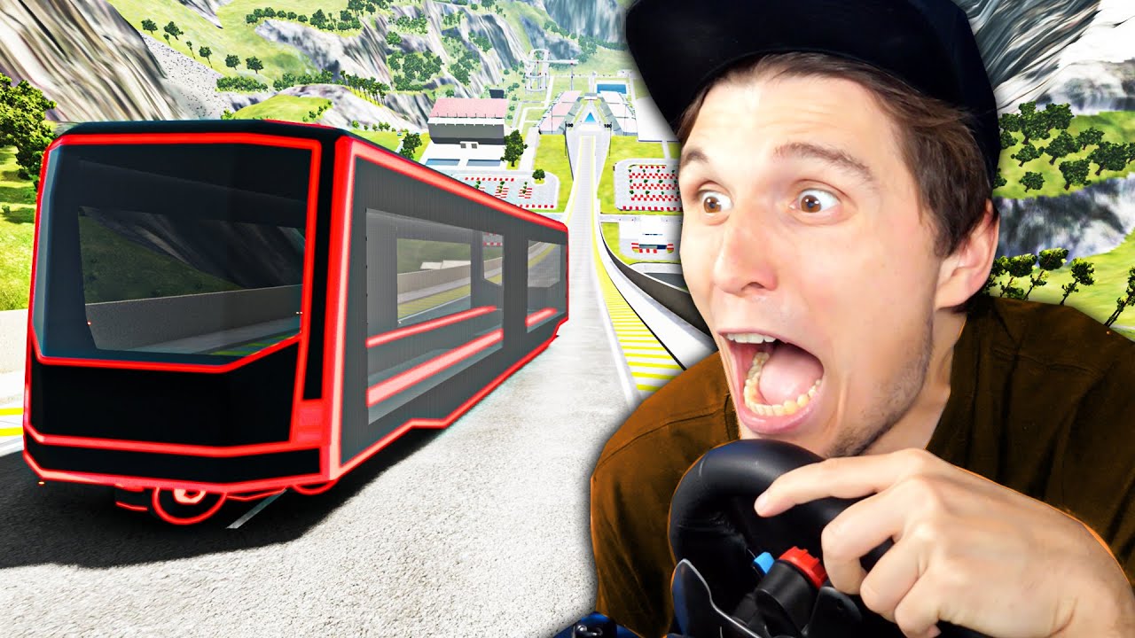 Was passiert, wenn eine Straßenbahn über die XXL Sprungschanze springt? | BeamNG