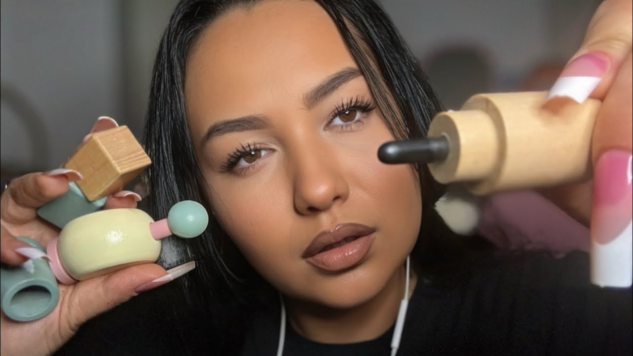 Asmr romana- Wooden Make-up💄#minimakeup #asmr #visualtingle #sleep #triggersforsleep #relaxing #asmr