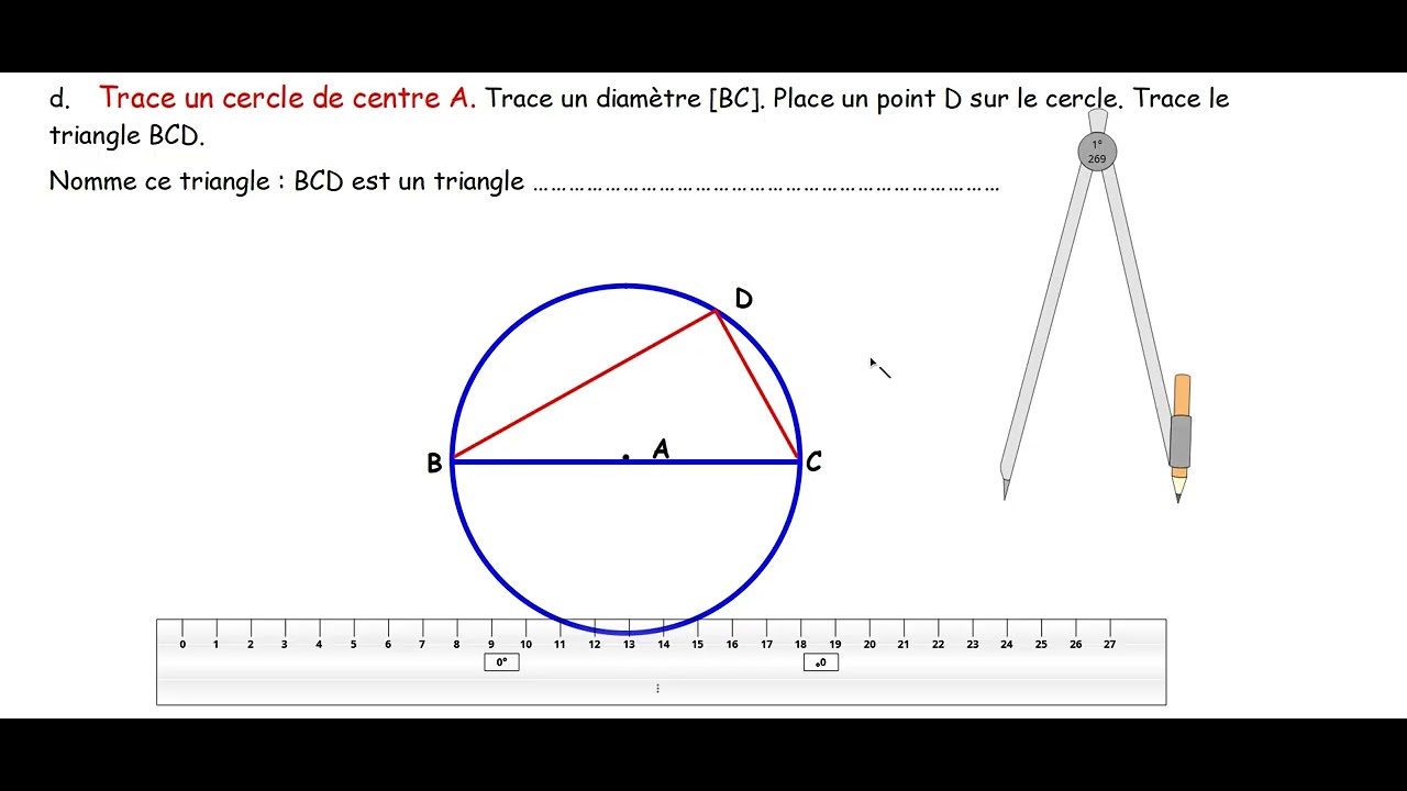 10  Trace un triangle dans un cercle de centre A