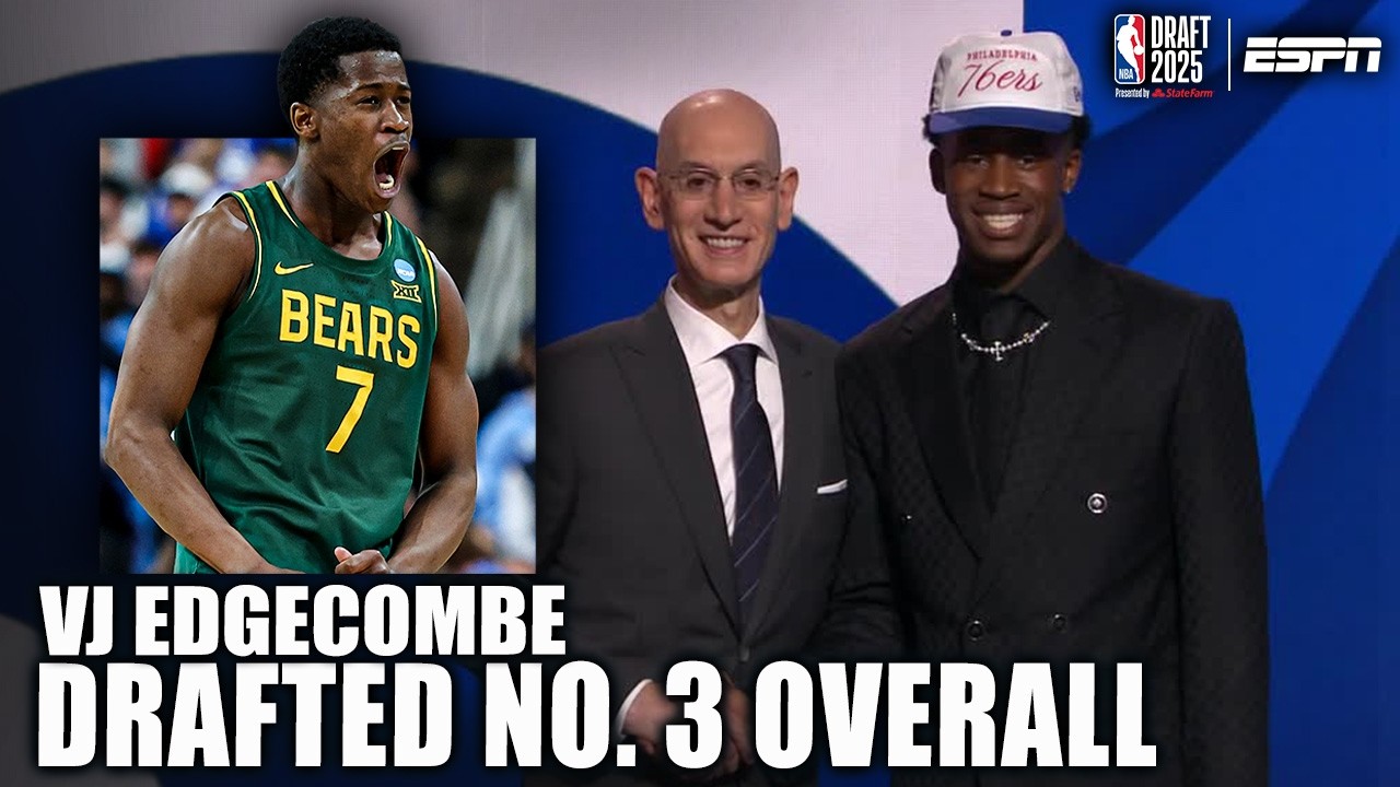 The 76ers select VJ Edgecombe with the 3rd overall pick | 2025 NBA Draft