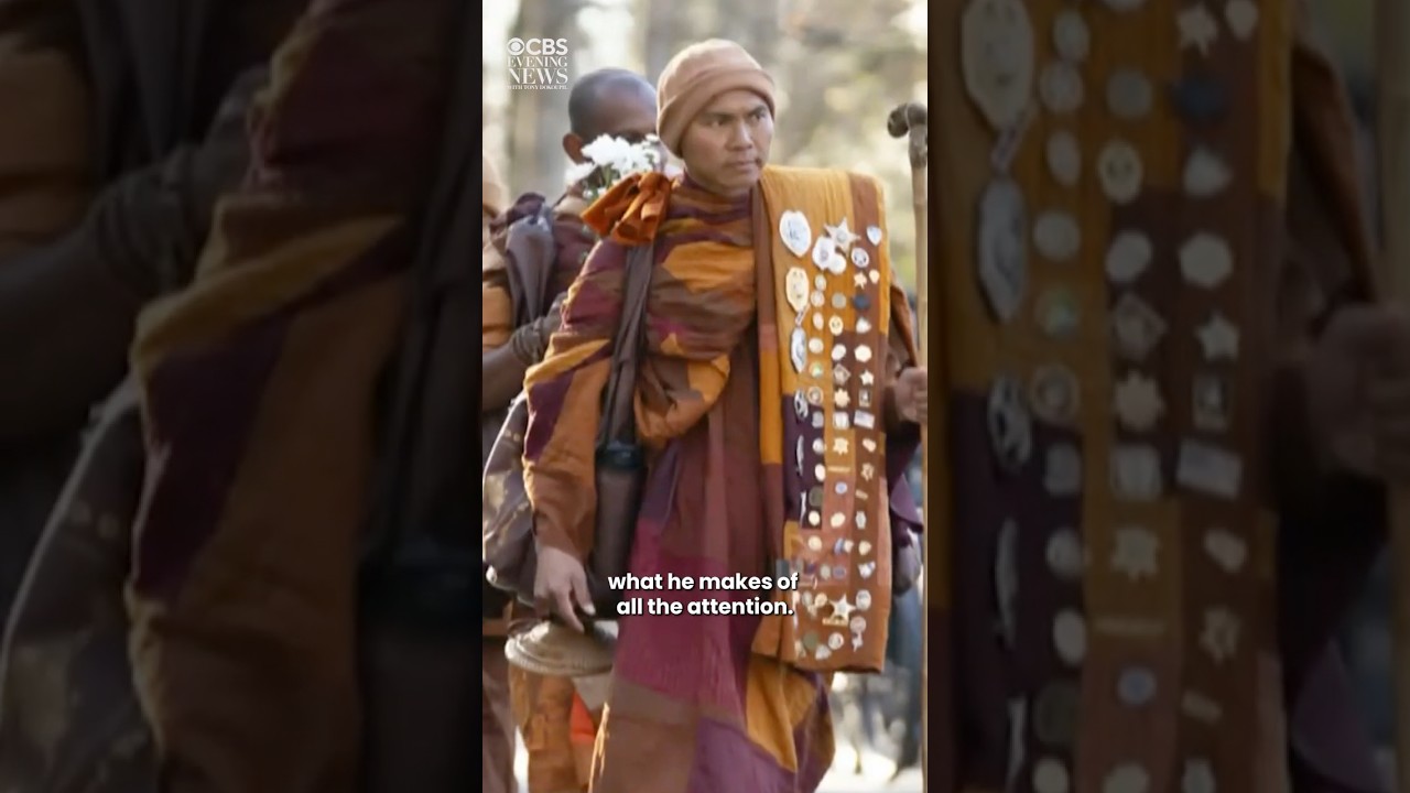 Buddhist Monks walk 2,300 miles for peace, picking up social media following along the way #shorts