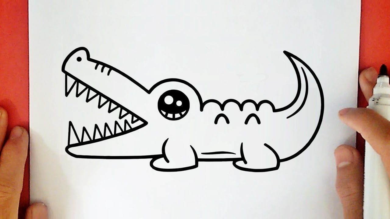 COMO DIBUJAR UN COCODRILO KAWAII